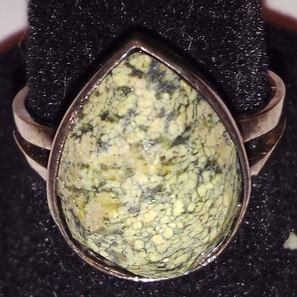 Natural Stone in Sterling Silver Ring
